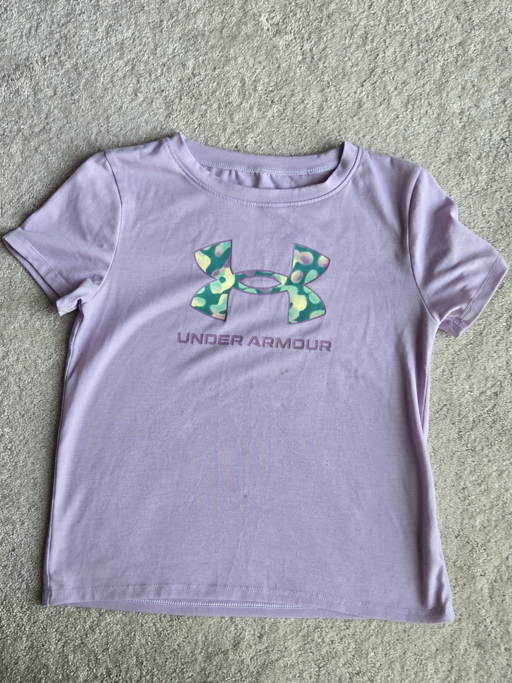 Under Armour Girls' Lilac Short Sleeve Logo T‑Shirt
